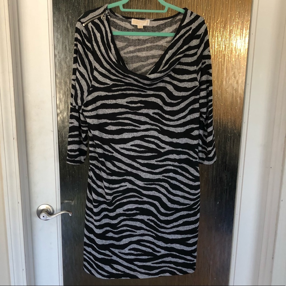 NWOT Michael Kors Zebra Print Sweater Dress